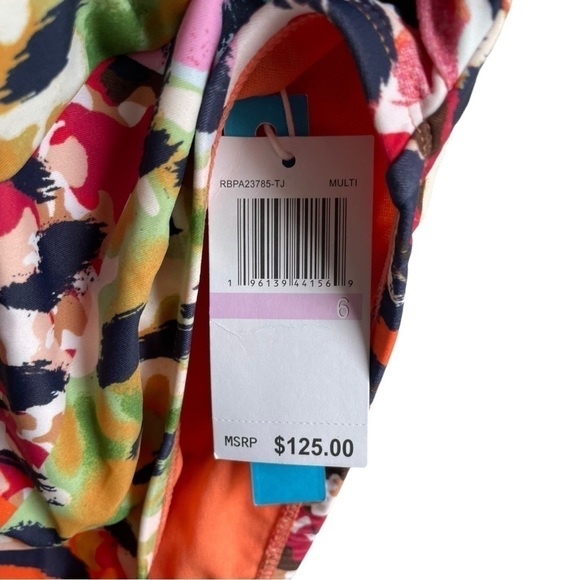 New! Bleu Rod Beattie One Shoulder Shirred Swimsuit Animal Party Print - Picture 2 of 7